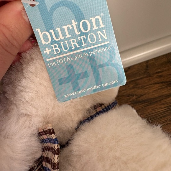 NEW Burton and Burton Teddy Bear Plush Stuffed Animal Toy Tan Brown Check Bow - Picture 2 of 3